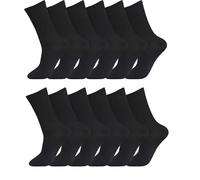 12 Pairs Men's Big Foot Wide Fit Socks - Super Stretch Comfort - Soft Cotton, Extra Wide Fit - UK Size 11-14 | EU 45-49 - Diabetic Friendly, Circulation & Swollen Feet Support