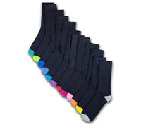 12 Pairs Mens Coloured Heal & Toe Socks Shoe Size 6-11 - 14702