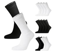 12 Pairs Mens Cotton Rich Sport Socks Work Socks Shoe Size 6-11 (Mix (6 x Black & 6 x White))