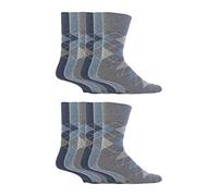 12 Pairs men's gentle grip no elastic socks 6-11 uk, 39-45 eur, Plain Colours (MGG38)