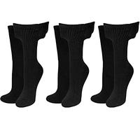 12 pairs Men's Stay-Up Non Elastic Loose Top Diabetic Cotton Blend Ribbed Socks UK Shoe Size 6-11