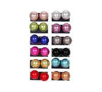 12 Pairs Monthly Stud Earrings Set - Rhinestone & Pearl Ear Studs for Women, Colorful Multi - Style Earrings for Daily Wear, Party, Gift, Cubic Zirconia, No Gemstone