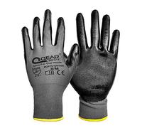 12 Pairs Nitrile Rubber Coated Work Safety Gloves, Multi-Function,Light-Weight,Good Abrasion, Oil/Greasy Resistance palm (10)