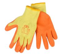 12 Pairs Of Builders Gardening DIY Latex Coated Work Gloves - Orange (Size 8)