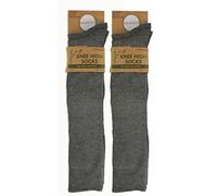 12 Pairs of Natural Bamboo Knee High Socks, Women's Children's Soft Touch Long back to School Socks for Girls and Ladies (4-7 Ladies, GREY)