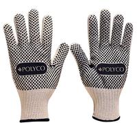 12 Pairs Polyco 730 Firmadot PVC Dot Coated Knitted Work Gloves White#10~White