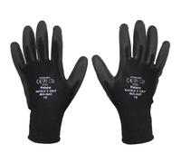 12 Pairs - POLYCO Matrix P Grip - Black PU Gloves Size 10 X Large Gardening Work Mechanic Builders PPE Grip