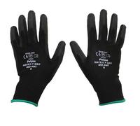 12 Pairs - POLYCO Matrix P Grip - Black PU Gloves Size 8 Medium Gardening Work Mechanic Builders PPE Grip