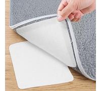 12 Pairs Rug Grippers,Square 10x10cm Anti Slip Rug Grips,Hook and Loop Rug Grip,Washable Cuttable Reusable Carpet Anti Slip Grip for Laminate Wooden Tile Hard Floors