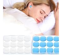 12 Pairs Silicone Ear Plugs for Sleeping, Reusable Waterproof Ear Plugs for Sleeping SNR32dB Noise Cancelling, Protection Earplugs for Flights, Side Sleepers, Concerts & Focus Blue, Clear