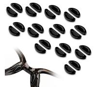12 Pairs Silicone Eyeglass Nose Pads, 0.75in Non-Slip Transparent Nosepads Protector Pieces Grips Soft Adhesive Replacement Nose Cushions Stop Slipping Down for Eye Glasses & Sunglasses (Black)