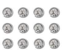 12 Pairs Studex April/Crystal Regular 4mm Stainless Steel Bezel Setting Ear Piercing Stud Earrings Birthstone