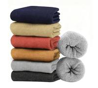 12 Pairs Women Thermal Socks 6 Colors Warm Thick Winter Boot Soft Socks for Ladies Walking and Home Wear Christmas Gifts UK Size 4-8