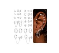 12 Pairs Women's Waterproof Stud Earrings Set Golden Silver Jewellery Gift | Women's Waterproof Stud Earrings Set Golden Silver Hoop Earrings Jewellery Gifts