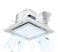 12" Panel Bathroom Exhaust Fan with Light, Mounting Opening 10x10", 141CFM Bathroom Fan Light Combo, Ultra Quiet 1.0 Sone Exhaust Fan with LED Light, Ventilation Fan for Home/Office 6500K Non-dimmable