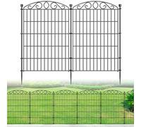 12 Panel No Dig Decorative Garden Fence 91.4cm H x 7.4m L for Dogs Outdoor | Rustproof welded metal with deep stakes for yards and patios. Arched modular design contains rabbits and small animals.