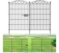 12 Panel No Dig Decorative Garden Fence with Gate 36" H x 24.1'L for Dogs