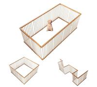 12 Panel Octagonal Plastic Pet Pen Fence Enclosure 40 Inch Dog Playpen Lockable Pet Door for Medium/Small Dogs Indoor & Outdoor Bliss(Brown)