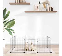 12-Panel Pet Cage with Door Black 35x35 cm Steel