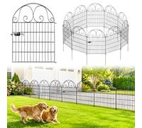 12 Panels Decorative Garden Fence, 135cm H x 8.16m L No Dig Fence with Gate | Dog Fence Outdoor, Rustproof Animal Barrier Fence for Rabbits, Garden Border Metal Fence Panels for Flower Beds, Yard, Patio