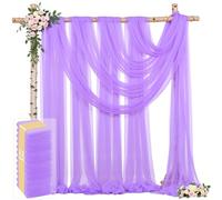 12 Panels Lavender Wedding Arch Draping Fabric 30" x 19ft Wedding Drapes Tulle Drapes for Backdrop Sheer Fabric Backdrop Drapes Decorations Backdrop Curtains for Reception Ceremony Party