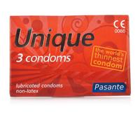 12 Pasante Unique Non latex Condoms, ( 4 x Pack of 3 Condoms