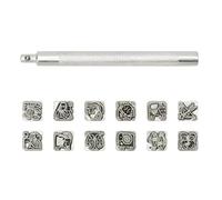 12 Pattern Leather Stamping Set Sturdy Kirsite Leather Embossing Set for Wallets Belts and Jewelry Tradition Seal