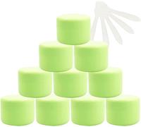 12 PC Empty 50ml Pink Plastic Cosmetic Jars with Screw Lid, 50g Small Pot with Inner Linner for Cosmetic Travel Gel Lip Balm + 5X Spatula(Groen,30ml)