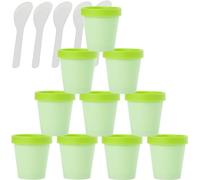 12 PC Empty Leakproof Cosmetic Pot Container with Lids with 6(Green,200ml)