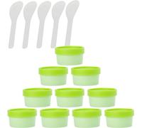 12 PC Empty Leakproof Cosmetic Pot Container with Lids with 6(Green,50ml)