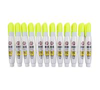 12 Pc Set Neon Yellow Super Met-Al Fine Tip Paint Marker Pens Squeeze Pump Metal Stone Rubber Plastic Glass for Industrial Auto Arts Trade
