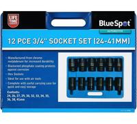 12 PCE 3/4" Metric Deep Impact HEX Sockets for hand Power Air tools 24-41mm