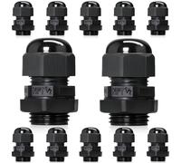 12 Pcs 1/2" Black NPT Cable Glands IP68 Waterproof Connectors for Electrical Box Nylon Cord Grip Strain Relief