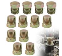 12 Pcs 1/4" NPT Plug Outer Hex Head Thread Pipe Plug Fitting, Outer Hex Head Thread Pipe Plug Fitting for Blocking Off Intake Manifold Pump Water Ports Holes Accessories, Galvanizing Process