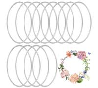12 Pcs 10 cm Silver Metal Craft Rings for Dreamcatchers and Wreaths | Sturdy lightweight, smooth closed loop for easy wrapping, works with ribbon twine cord, ideal for wind chimes and decor