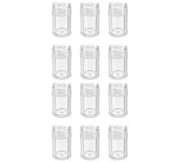 12 Pcs 10Ml Mini Empty Loose Powder Bottles - Transparent Plastic Cosmetic Jars with Lids, Airtight Travel Containers for Glitter, Nail Art, Creams, Lotions, Eyeshadow, Portable and Multipurpose