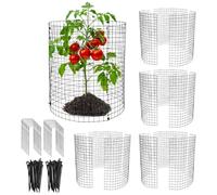 12 Pcs 11.7'' x 11.7'' Chicken Wire Mesh Roll, Plant Protectors Includes 12 Ground Pegs and 100 Cable Ties Effectively Protect Plant Growth