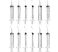 12 PCS 12 ml Oral Irrigator Syringe With Curved Tip - Disposable Dental Irrigation for Tonsil Stone Removal, Oral Care, Lab, Small Pet Feeding