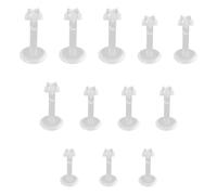 12 Pcs 16G Clear Lip Bars Flexible Labret Studs Clear Piercing Retainers Plastic Flat Back Push In Retainers Medusa Tragus Helix Cartilage Earrings Piercing Jewellery 6mm 8mm 10mm 12mm (Pentagram)