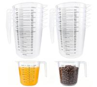 12 Pcs 1L Plastic Measuring Jugs with Scale, Handle and Stackable Design