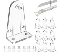 12 Pcs 2 Inch Hold Down Brackets, Clear Color Plastic Blinds Bottom Rail Hold Clips Hooks Holder Brackets Replacements for 2-Inch High Profile Blinds, Windows Doors, Horizontal Blinds Shades