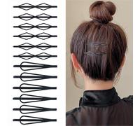 12 Pcs 2 Styles Vintage Hair Pins Mini Black Metal Bobby Pins Invisible Bangs Clips Decorative Barrettes Hair Accessories for Women Girls Wedding Everyday