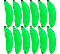 12 Pcs 26 Inch Inflatable Bananas Props Large Blow Up Banana Big Gaint Banana Bachelorette Party Game PVC Banana Balloon for Bridal Shower Engagement Summer Water Pool Toys (Green Set)