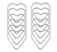 12 Pcs 3.93 Inch Metal Dream Catcher Rings, Heart Shape Macrame Hoops for DIY Craft Making, Silver Wreath Frame for Wedding, Wall Hanging, Home Decor Art Supplies