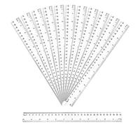 12 Pcs 30cm Rulers, 12 Inch Transparent Plastic Multipack Shatterproof Clear Straight Ruler for School, Office, Kids & Teachers