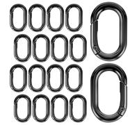 12 Pcs 38mm Mini Carabiner Clips Black & 12 Pcs 22mm Key Rings, Spring O Rings Hooks with Snap Buckle, Small Keyring Clips Snap Hook Keychain Clip for Purse Shoulder Bag Making Accessories (18)