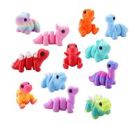 12 PCS 3D Printed Dinosaur Animals Set, 3D Animals Mini, Articulated, Flexible, 3D Printed Toys for Christmas, New Year, Birthday Gifts and Office Desktop Decoration