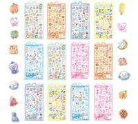 12 Pcs 3D Stickers, Puffy Stickers, 3D Embossed Stickers for Scrapbooks, Notebooks, Phone Cases, Ideal for Rewards, Party Favors and Creative Projects
