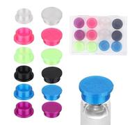 12 Pcs 3ml Glass Vials Protective Caps, 6 Assorted Colors Reusable Leak-Proof Protective Peptide Vial Bottle Lids for Injection Vials Organize and Quickly Identify