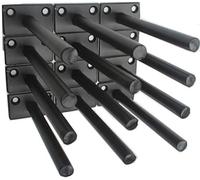 12 Pcs 5" Black Solid Steel Floating Shelf Bracket Blind Shelf Supports - Hidden Brackets for Floating Wood Shelves - Concealed Blind Shelf Support - Screws and Wall Plugs Included
